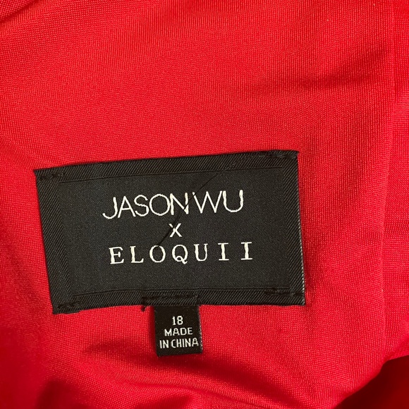 Jason Wu X ELOQUII Asymmetrical Red One Shoulder Dress - Picture 9 of 10